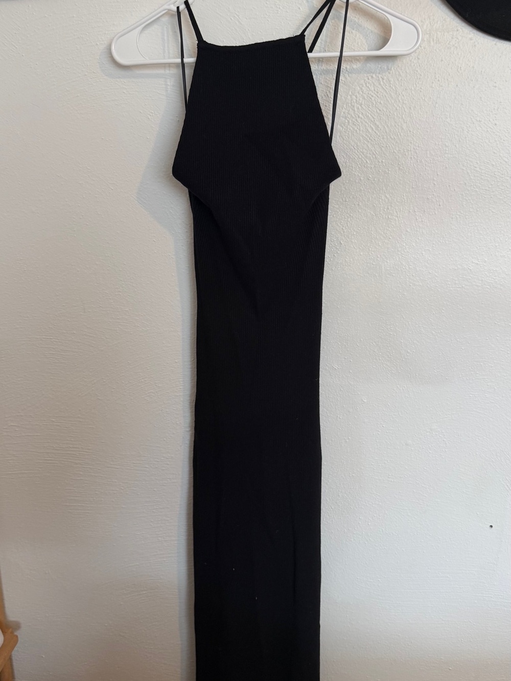 Dress Forum Black Ribbed Strappy Maxi Dress